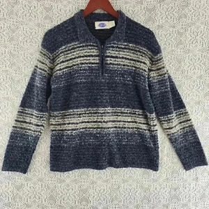 Vintage Spin Wool Blend Collar Pull Over Women's Tweed Sweater M